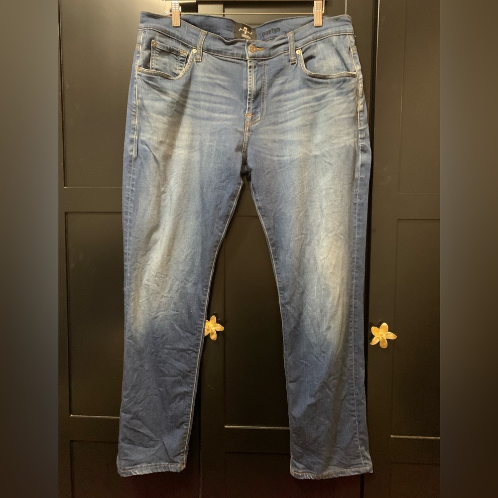 7 For All Mankind Women's Blue Straight Leg Jeans size 36